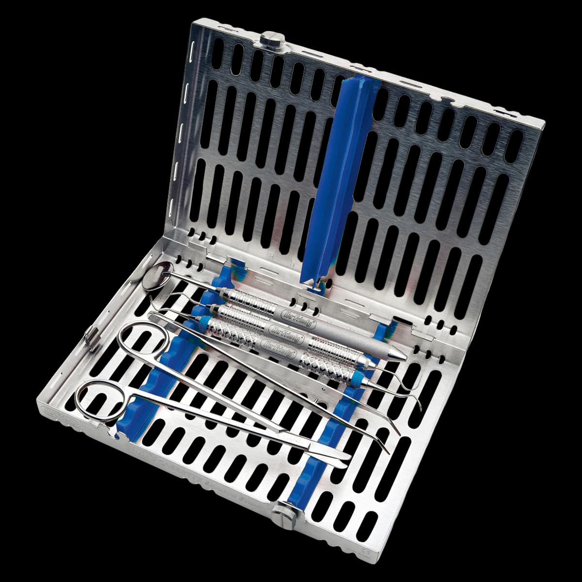 Hu-Friedy IMS Signature Series Instrument Cassette, 10-Instrument, Small, Blue, Stainless Steel, 5.5" x 8" x 1.25", IM5108 - IMS Signature Series Cassette, 10-Instrument, Small, Blue, 1/Pk, IM5106, IM5108 - Image 1