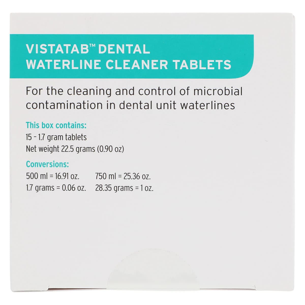 VistaTab Dental Waterline Cleaner Tablets, 1.7 g, 15/Box, IMS-1451 thumbnail 2