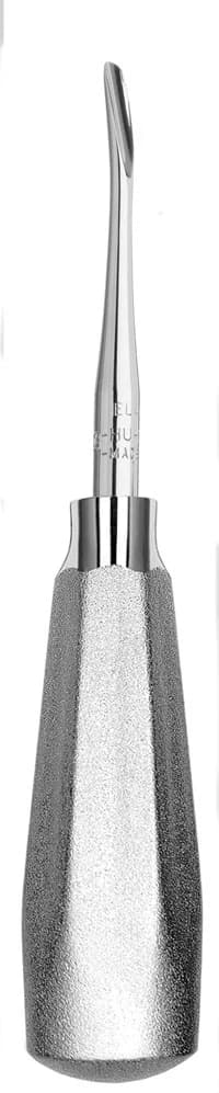 Hu-Friedy Luxating Elevator, Curved, 4mm, Single End, #510 Large Tapered Hexagonal Handle, EL4C - Surgical Elevators – Luxating, Curved, 4 mm, Single End - Large Tapered Hexagonal Handle - Image 1