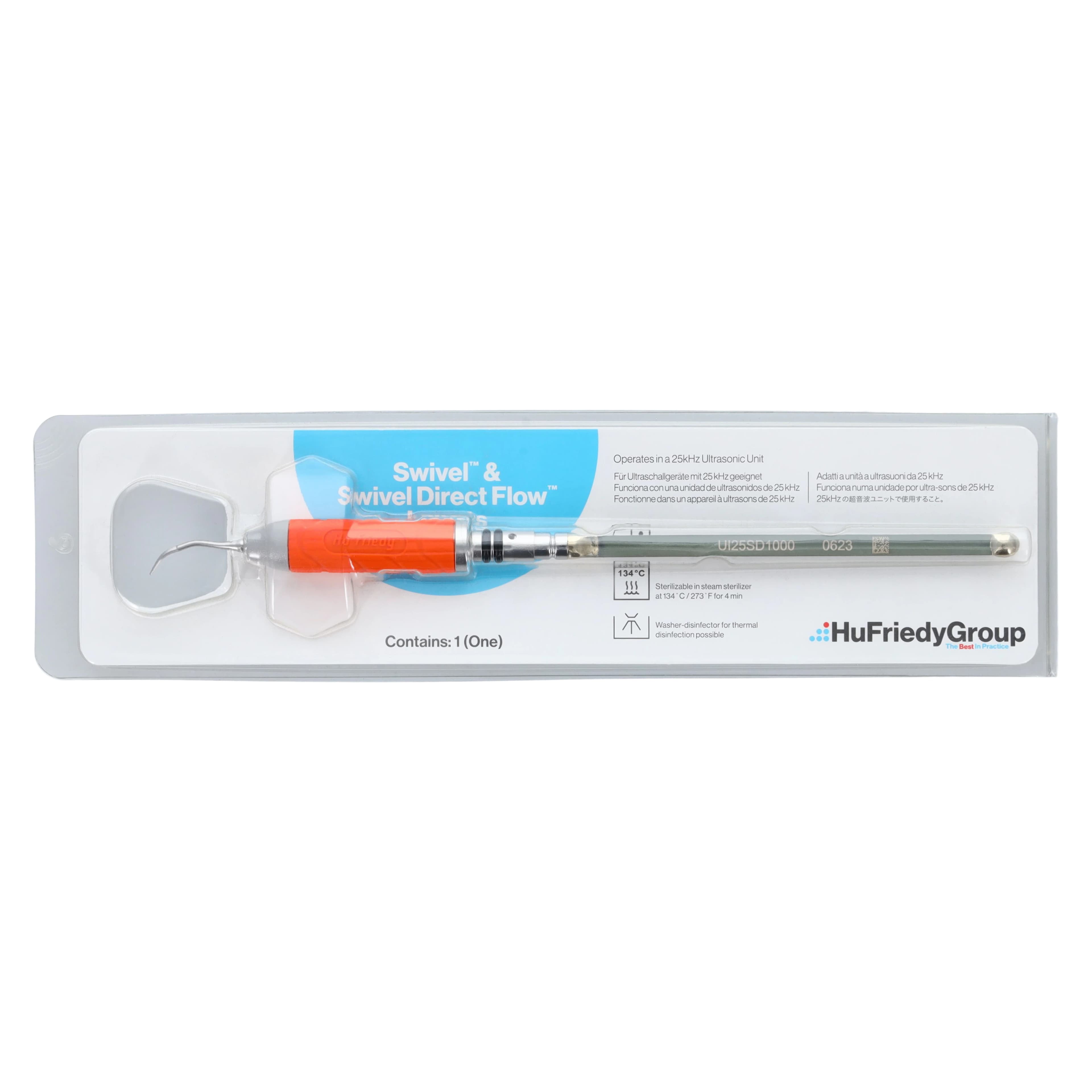 Hu-Friedy Swivel Direct Flow Ultrasonic Insert #1000 Triple Bend, 25 kHz, Orange, UI25SD1000 thumbnail 5