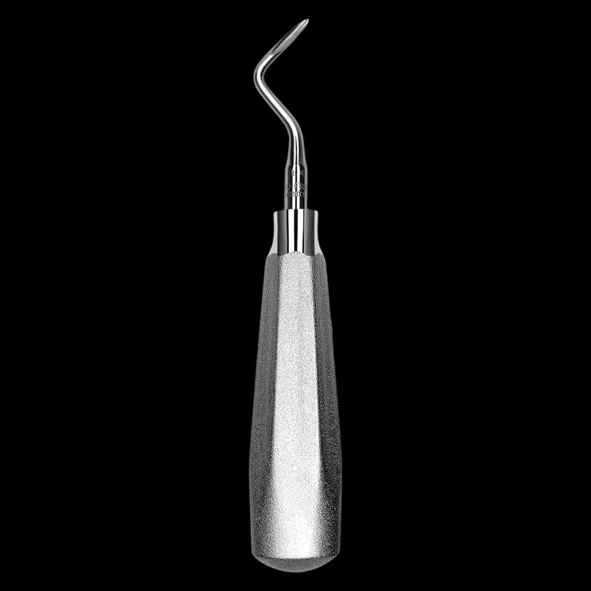 Hu-Friedy #4 Schmeckebier Apexo Elevator, Left Angle, #510 Large Tapered Hexagon Handle, Single End, E4 - Elevator Schmeckebier #4 hdl #510, left angle, E4 - Image 1