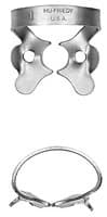 Hu-Friedy Satin Steel Rubber Dam Clamp #1, Winged, Upper Premolars, 1/Pk, RDCM1 - Rubber Dam Clamp, # 1, Upper Molars, Satin Steel, RDCM1 - Image 1