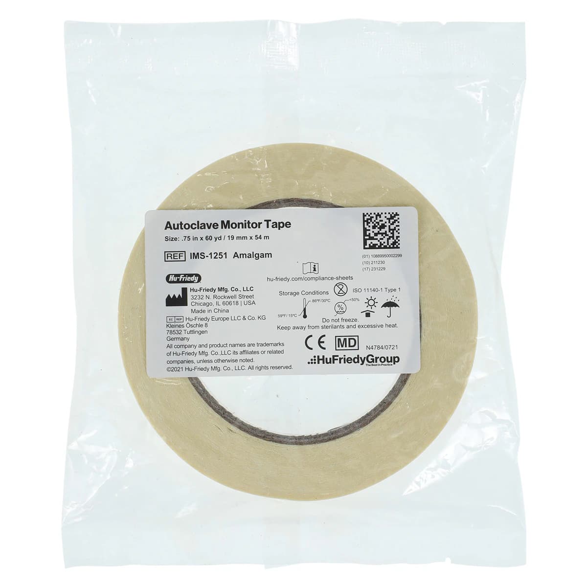 Hu-Friedy IMS Pre-Printed Monitor Tape, Amalgam, 3/4" x 60 yd, IMS-1251 - IMS Pre-Printed Monitor Tape, Amalgam - Image 1