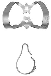 Hu-Friedy Satin Steel Rubber Dam Clamp #9S, Anterior, 1 Each, RDCM9S - Rubber Dam Clamp Satin Finish 9S - Image 1