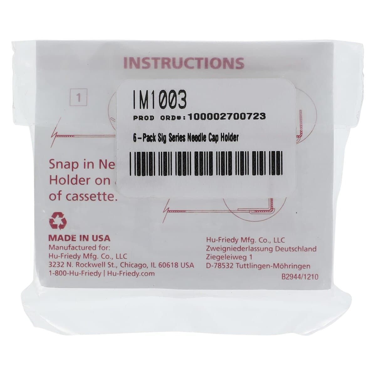 Hu-Friedy Signature Series Needle Cap Holder, 6-Pack, IM1003 thumbnail 2