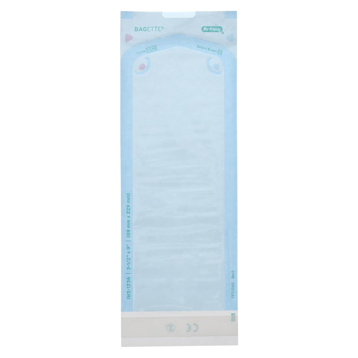Bagette Self-Sealing Sterilization Pouches, 3-1/2" x 9", Blue, 200/Box, IMS-1236 thumbnail 2