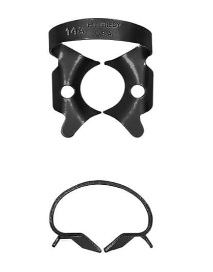 Hu-Friedy Rubber Dam Clamp #14A Black Line, Winged Molar, RDCM14AX - Clamp, Rubber Dam #14A, Black Line - Image 1