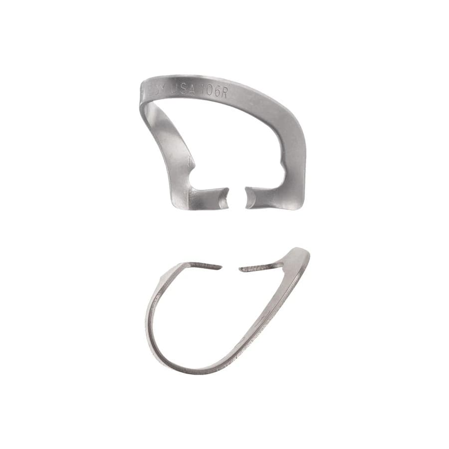 Hu-Friedy #106R Rubber Dam Clamp, Wingless, Satin Steel, Anterior, 1/Pk - #106R Rubber Dam Clamp Satin Steel - Image 1
