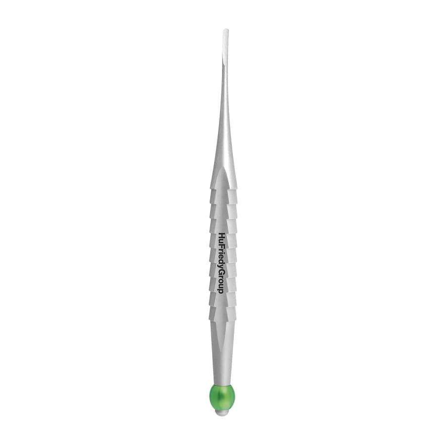 Hu-Friedy ProLux Luxating Elevator, Small Straight, 2.5mm Wide Tip, Green, PROLUX6 - ProLux Luxating Elevator Small Staight 2.5mm Wide Tip Green - Image 1