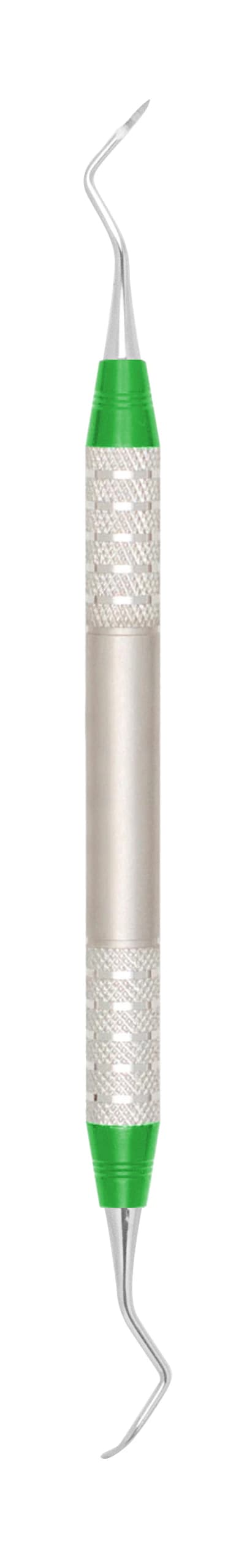 A. Titan D-Lite Universal Scaler 204, Double End, #6 Life Steel Handle, Stainless Steel, Green, Each - D-Lite Scaler DE 204 - Image 1