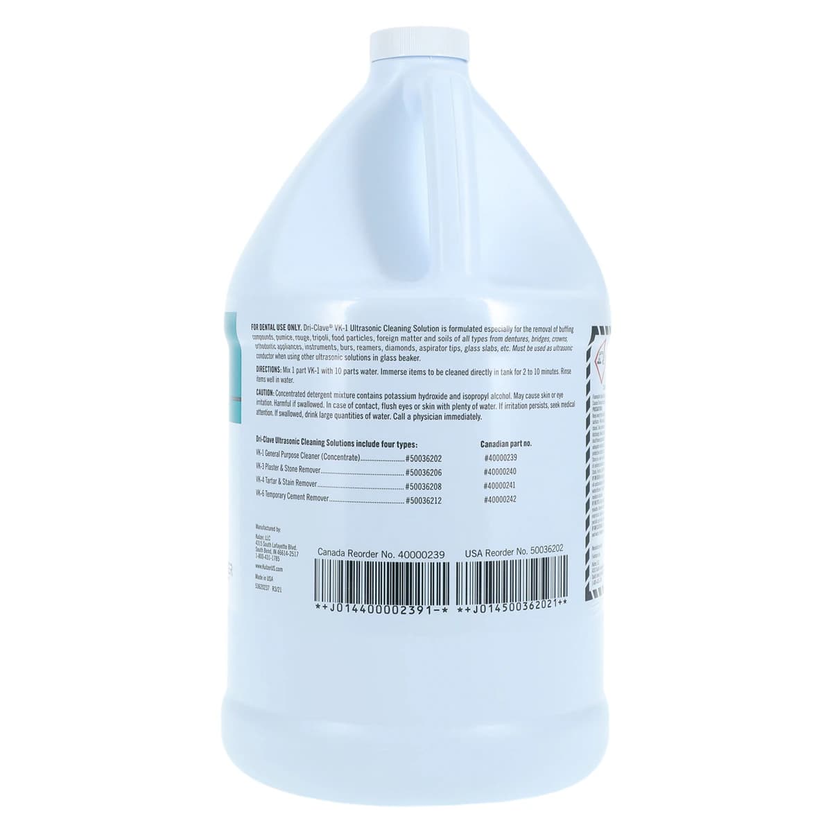 Dri-Clave VK-1 General Purpose Ultrasonic Cleaner, Non-Ammoniated, 10:1 Concentrate, 1 Gallon Bottle, 50036202 thumbnail 4