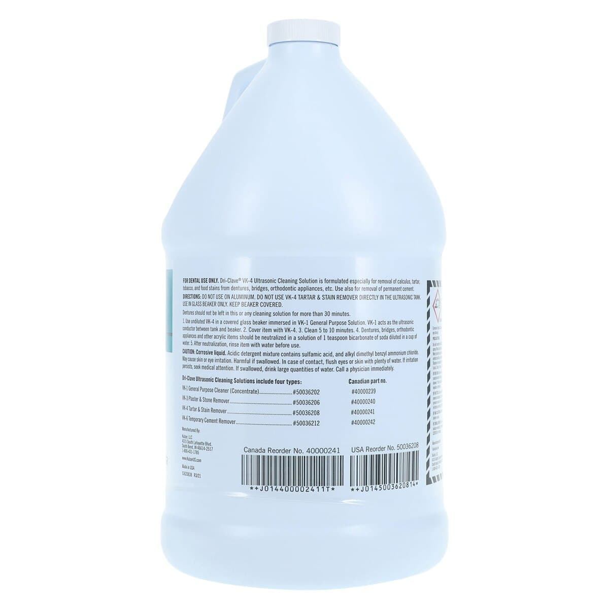 Dri-Clave VK-4 Tartar and Stain Remover, Ultrasonic Liquid, 1 Gallon Bottle, 50036208 thumbnail 4