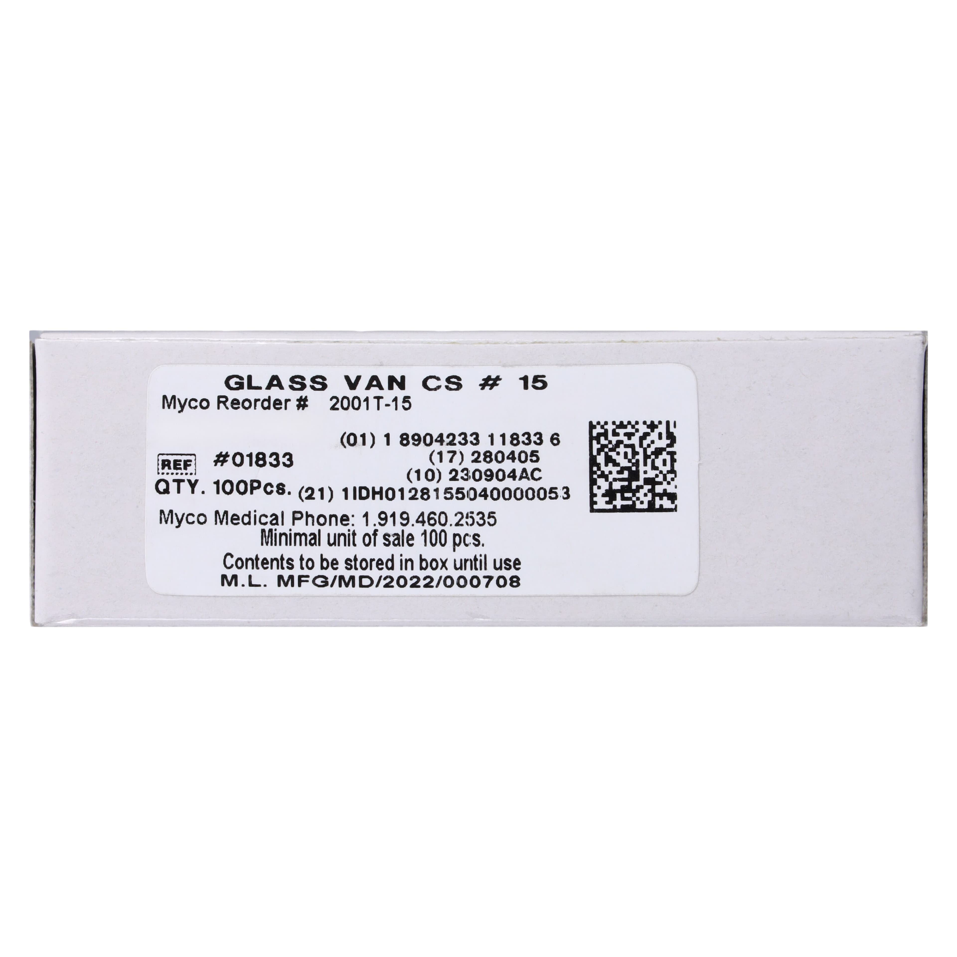 GlassVan #15 Sterile Carbon Steel Surgical Blades, Individually Foil-Wrapped, 100/Box, 2001T-15 thumbnail 9