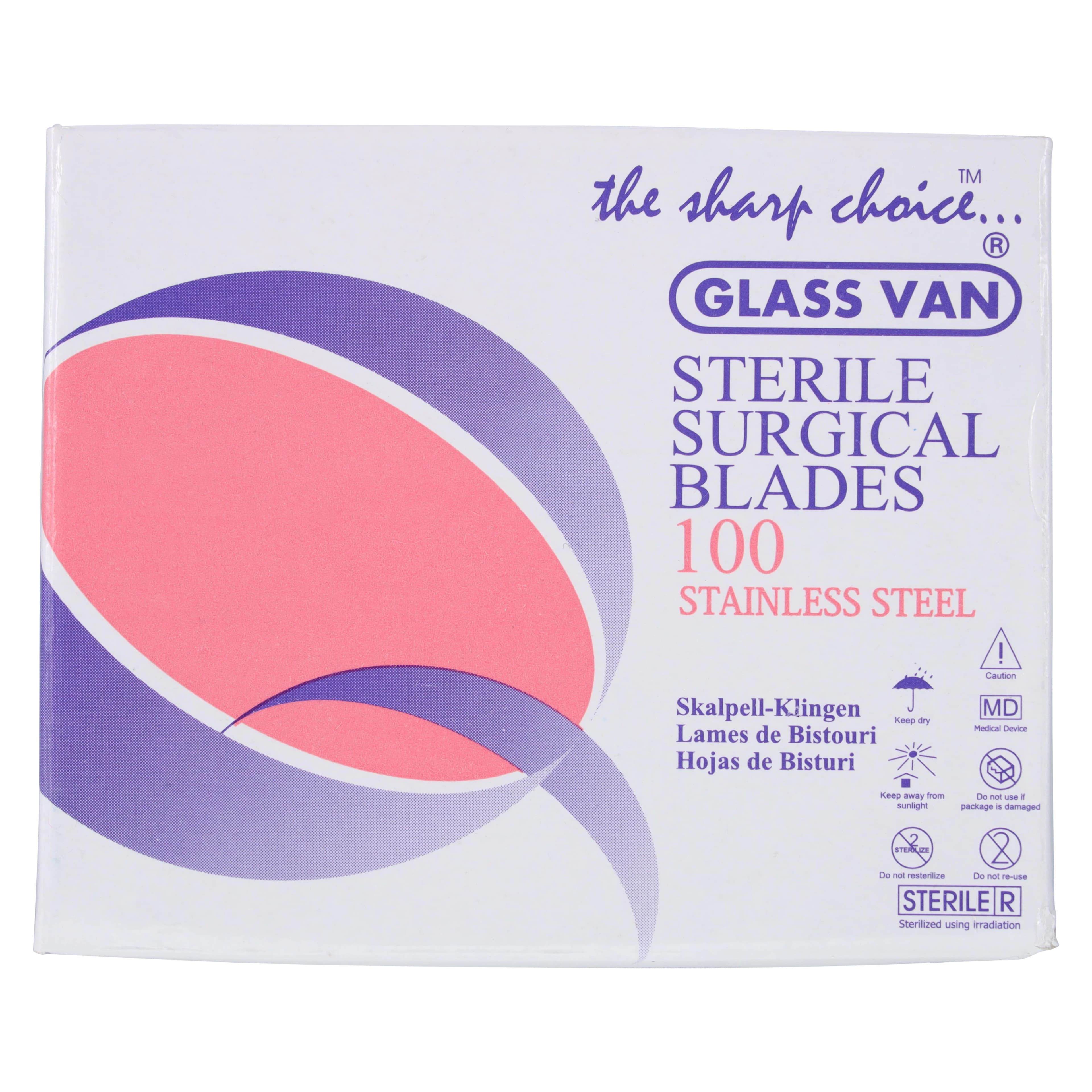 GLASSVAN Sterile Stainless Steel Surgical Blades, #12B, 100/Box, 3001T-12B thumbnail 5