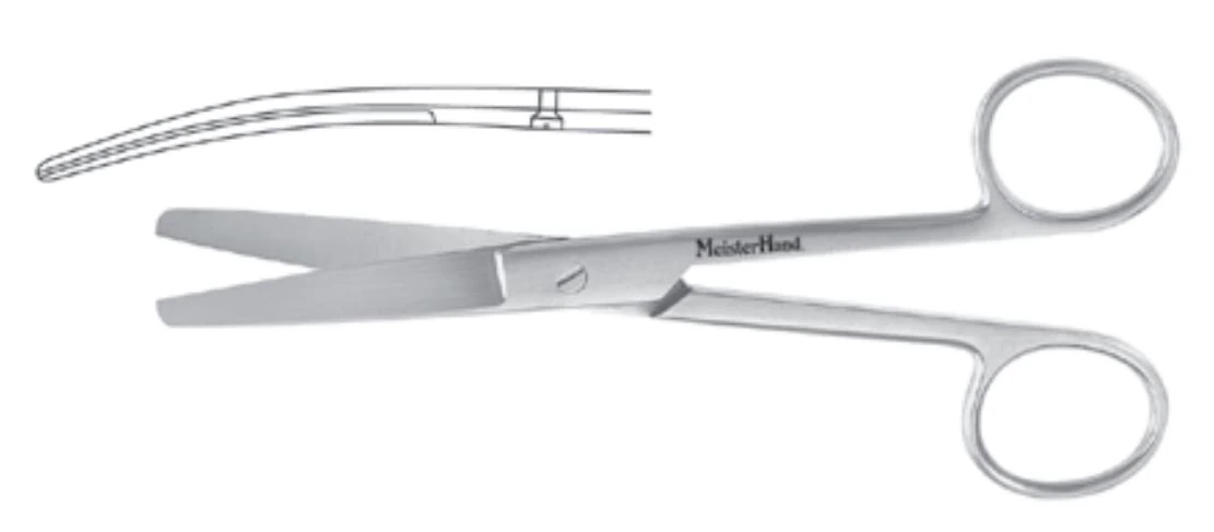 Miltex Meister-Hand Operating Scissors, Curved, 5-1/2" (14 cm), Stainless Steel, Each - Scissor Operating Cvd - Image 1