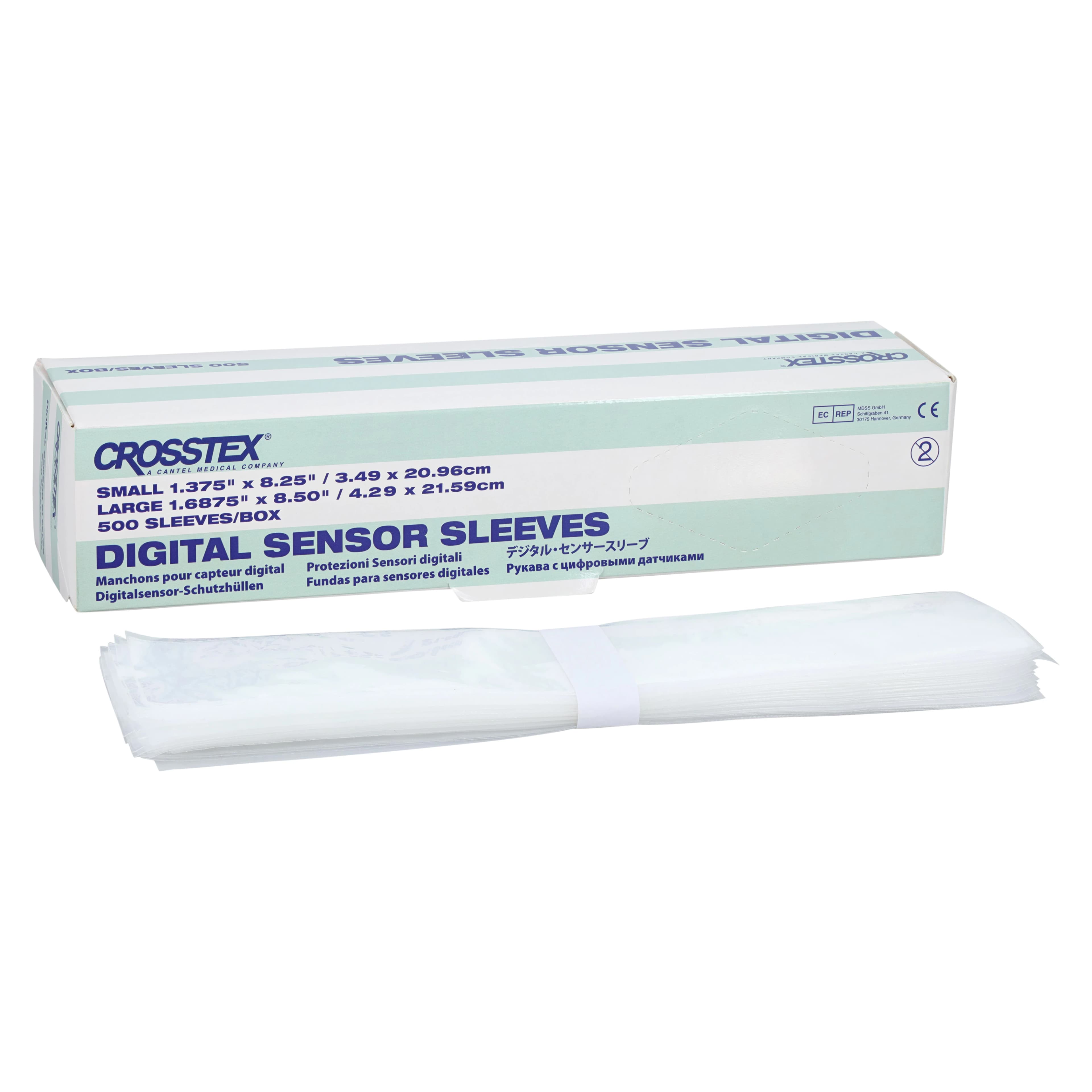 Crosstex Digital X-Ray Sensor Sleeves, Small, Clear Polyethylene, 1.375" x 8.25", 500/Box, BCXSS thumbnail 2