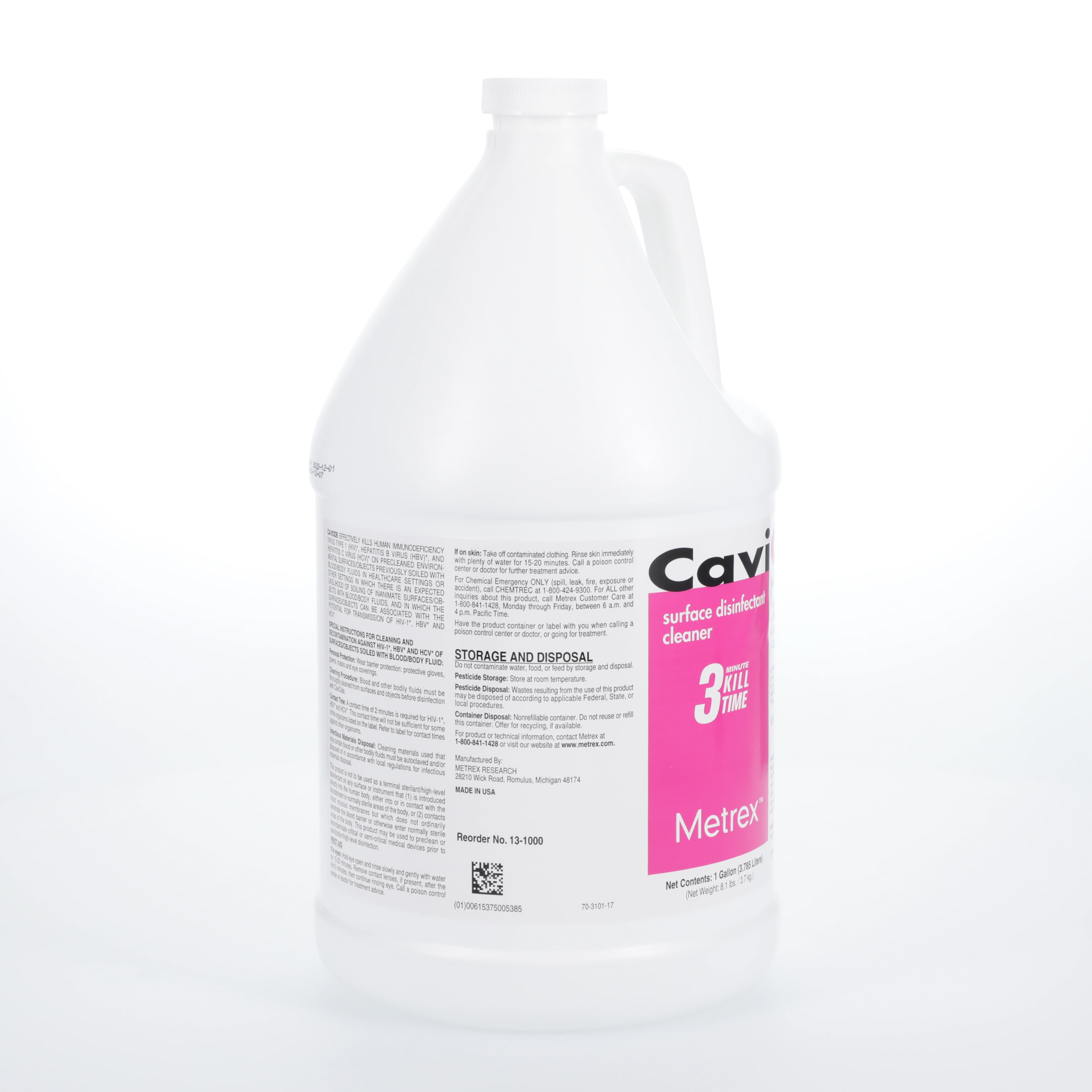 CaviCide Surface Disinfectant & Decontaminant Cleaner, 1 Gallon Bottle, Metrex thumbnail 4