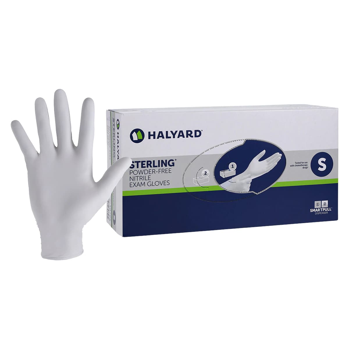 STERLING* Nitrile Examination Gloves, Powder-Free, Non-Sterile, Small, White, 200/Box - STERLING* Nitrile Exam Gloves Small White Box of 200 - Image 1