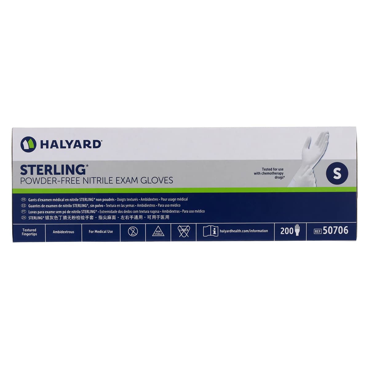 STERLING* Nitrile Examination Gloves, Powder-Free, Non-Sterile, Small, White, 200/Box thumbnail 8