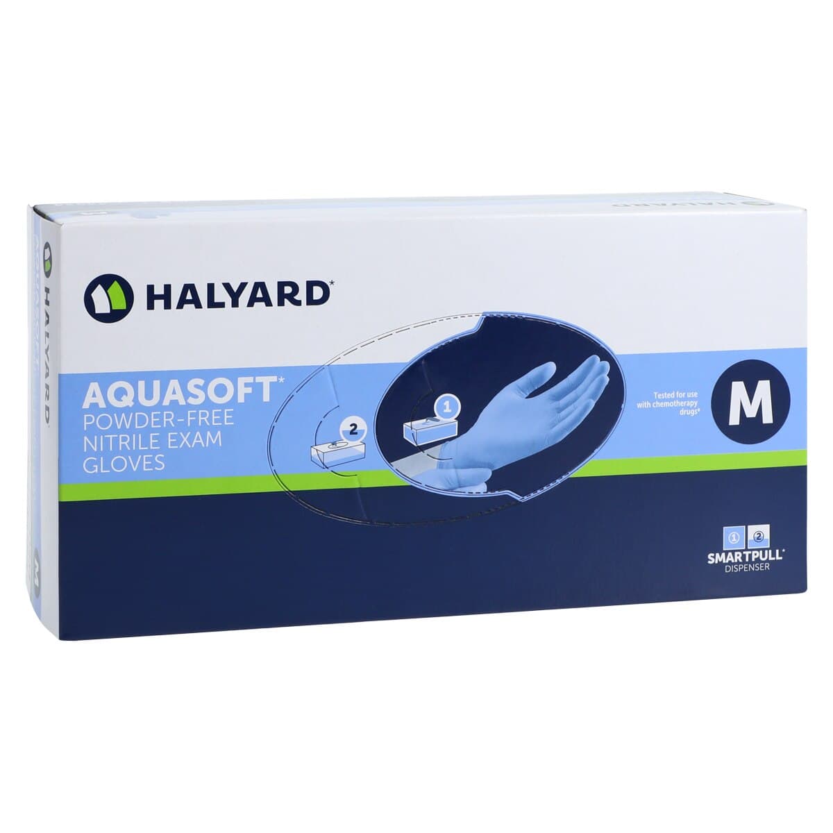 AQUASOFT* Nitrile Exam Gloves, Powder Free, Non-Sterile, Medium, Blue, 300/Box thumbnail 3