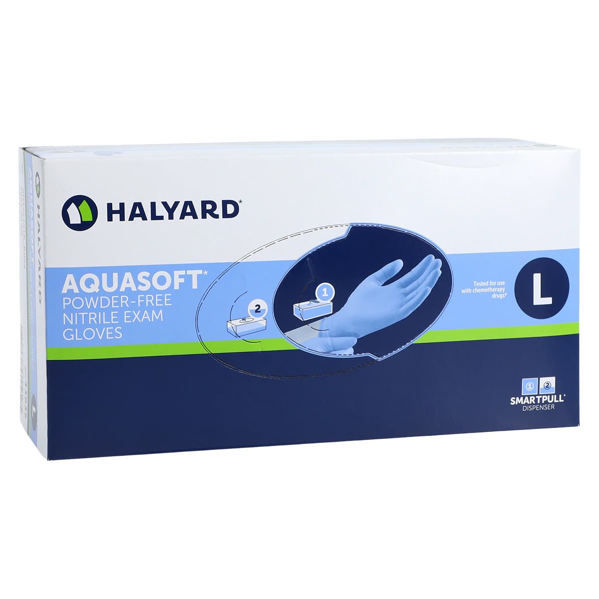 AQUASOFT* Nitrile Examination Gloves, Powder Free, Non-Sterile, Large, Blue, 300/Box thumbnail 3