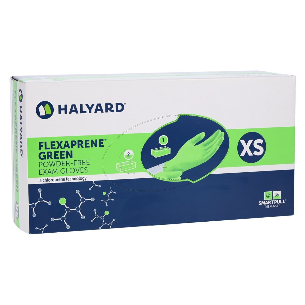 FLEXAPRENE* GREEN Chloroprene Exam Gloves, Powder-Free, Non-Sterile, X-Small, Green, 200/Box, 44792 thumbnail 4