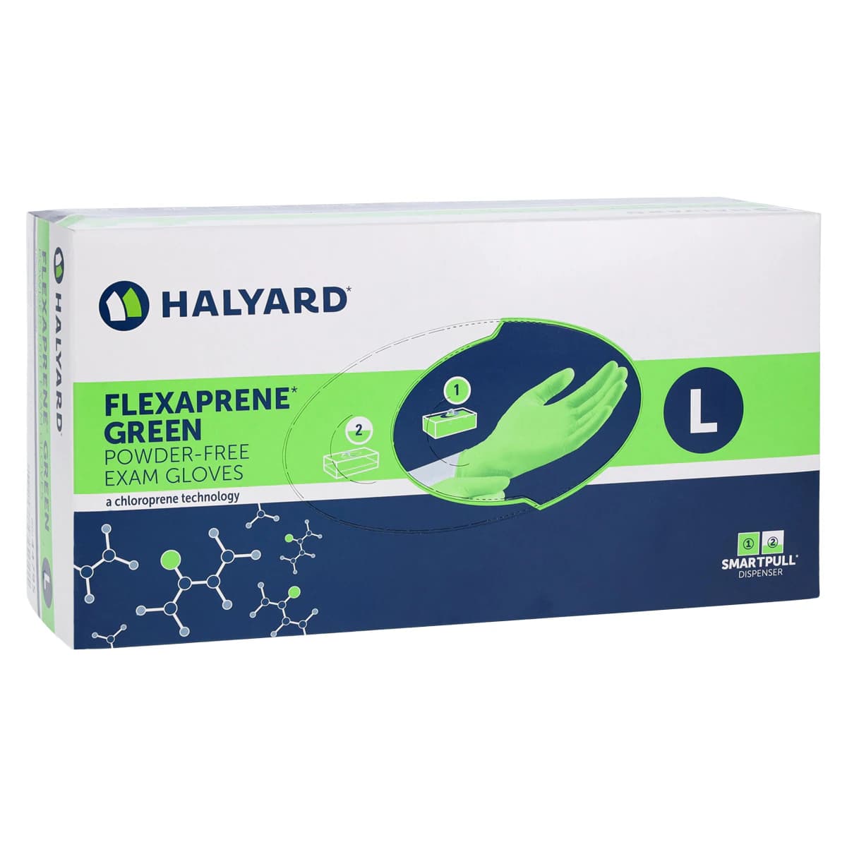 FLEXAPRENE* GREEN Chloroprene Exam Gloves, Powder-Free, Non-Sterile, Fingertip Textured, Large, Green, 200/Box, 44795 thumbnail 4
