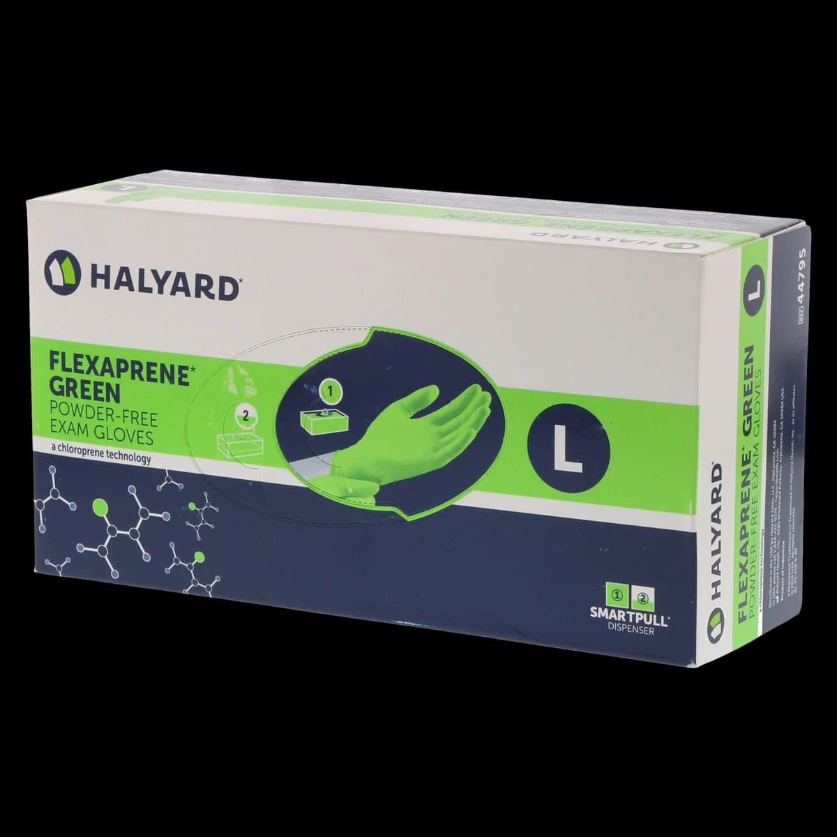 FLEXAPRENE* GREEN Chloroprene Exam Gloves, Powder-Free, Non-Sterile, Fingertip Textured, Large, Green, 200/Box, 44795 - FLEXAPRENE* GREEN Chloroprene Exam Gloves Large Box of 200 - Image 1