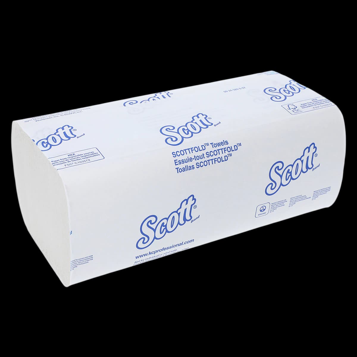 Scott Pro Scottfold Multifold Paper Towels, 2-Ply, White, 9.4" x 12.4", 175/Pkg, 25 Pkgs/Case, 01980 - Scott Pro Scottfold Towels - Image 1