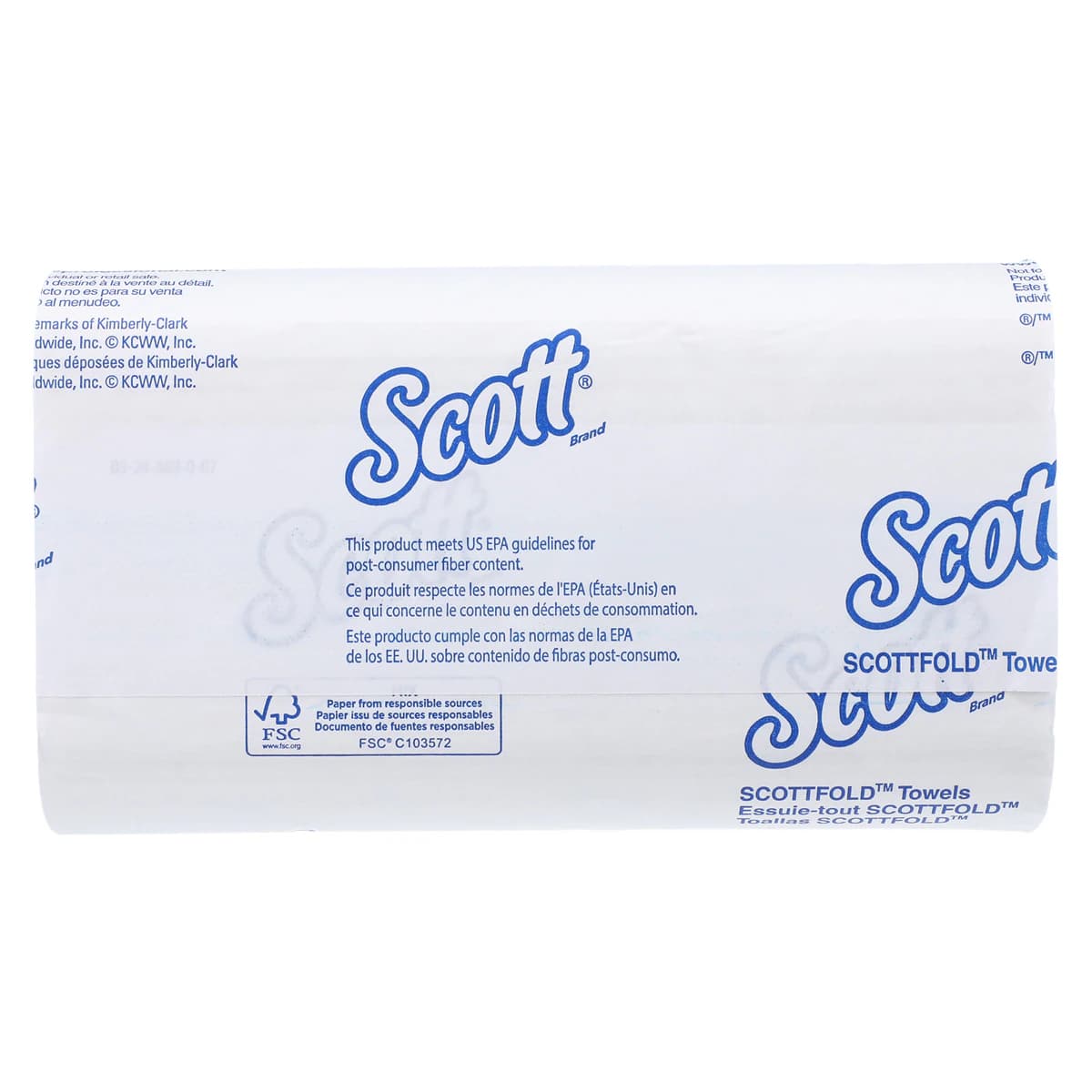 Scott ScottFold M Folded Paper Towels, White, 8.1" x 12.4", 175 Towels/Pack, 25 Packs/Case, 01960 thumbnail 2