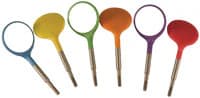 Zirc Crystal HD Plastic Mouth Mirror Heads, Size #4, Assorted Neon, Cone Socket, 12/Pkg, 50Z371-Neon - Zirc - #4 Asst'D Neon Crystal Hd Plastic Head 12Pk Cs - Image 1