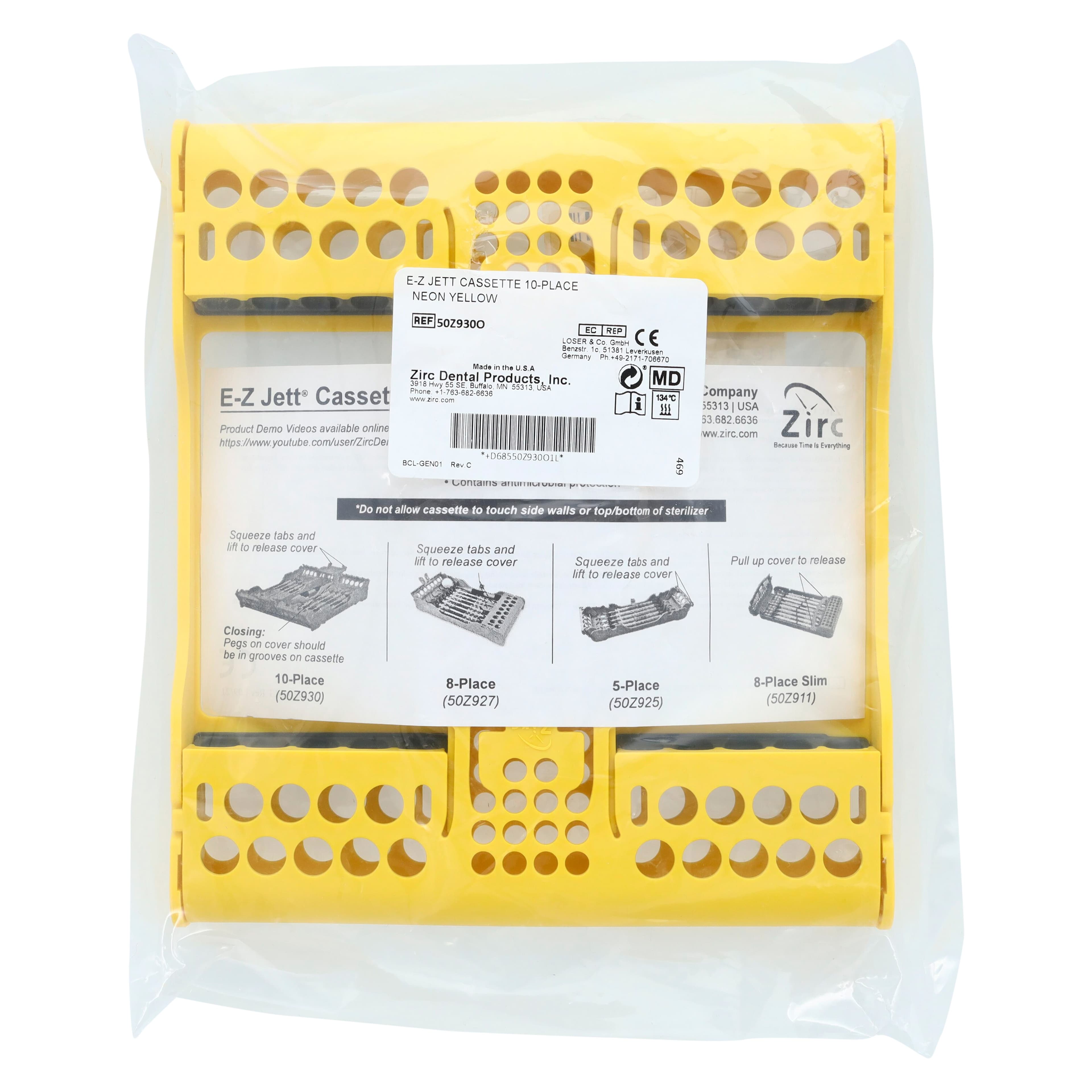 Zirc E-Z Jett Cassette, 10-Place, Neon Yellow, 50Z930-O thumbnail 6