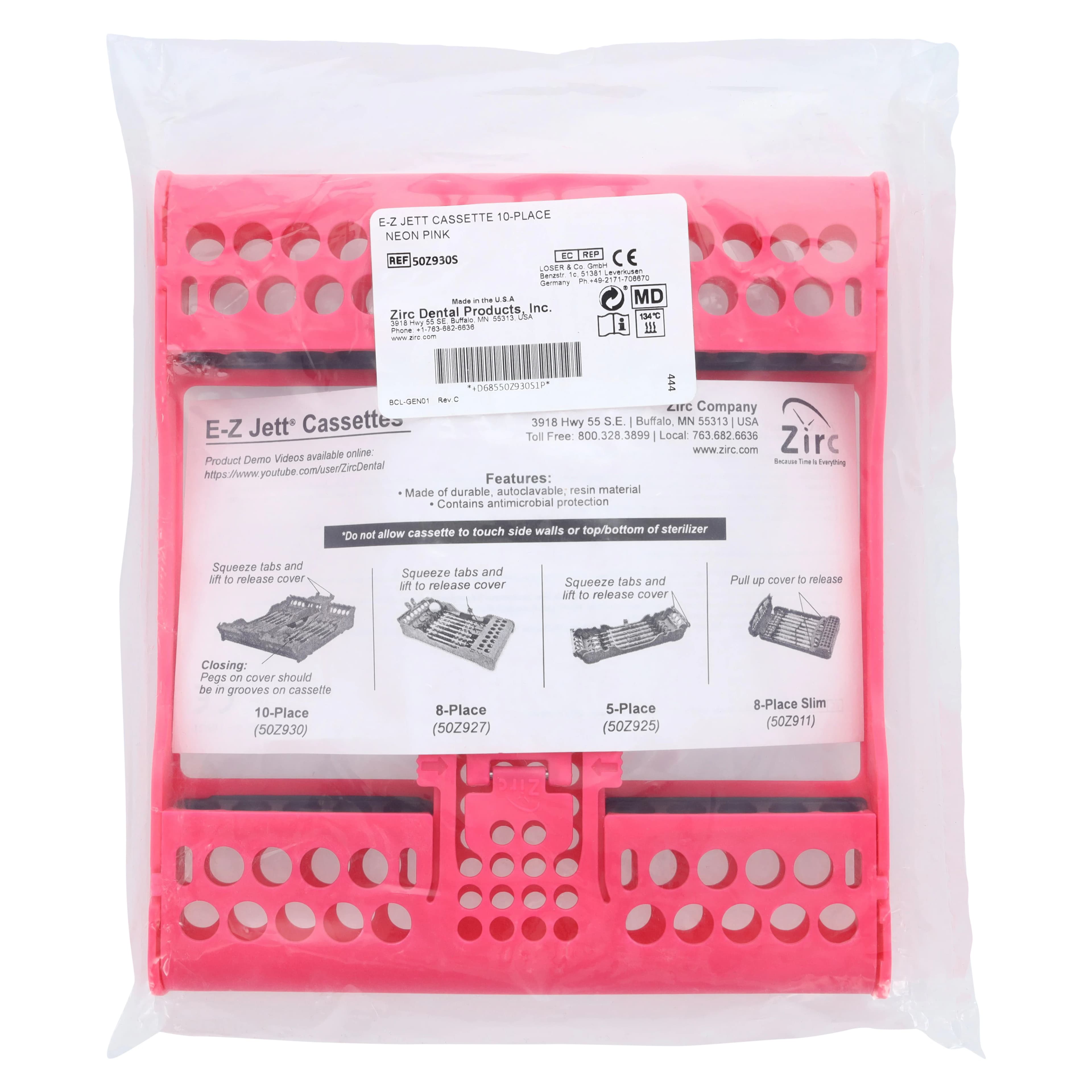 Zirc E-Z Jett Cassette, 10-Place, Neon Pink, 50Z930S thumbnail 6