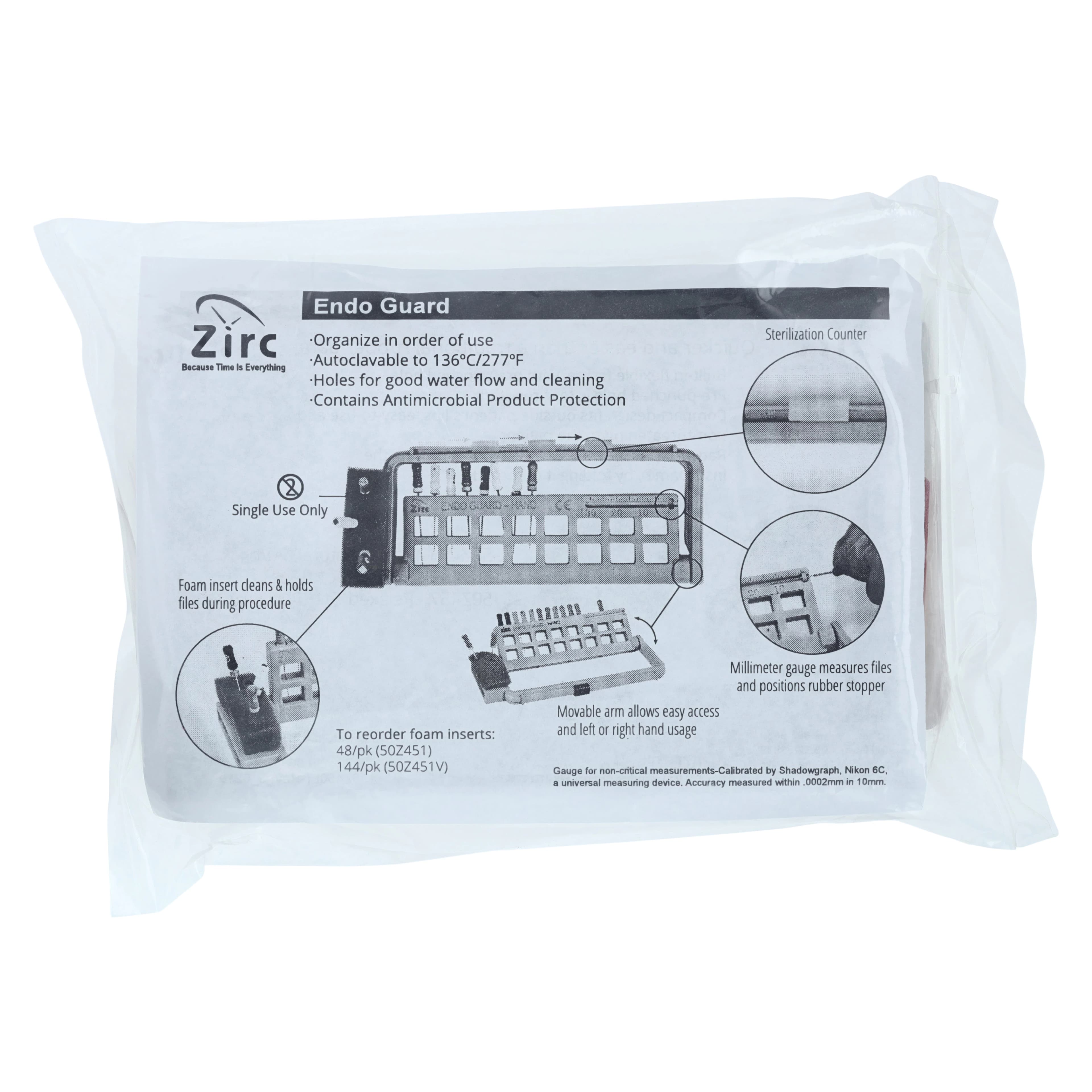 Zirc Steri-Endo Guard Hand Endodontic File Organizer, Red, Holds up to 16 Hand Files/Reamers, 50Z450-M thumbnail 2