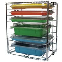Zirc Multi-Mod Rack, 8-Place, Chrome-Plated Metal, Adjustable, 21Z410 - Multi-Mod Trays, 8-Place, 1/Pk, 21Z410 - Image 1