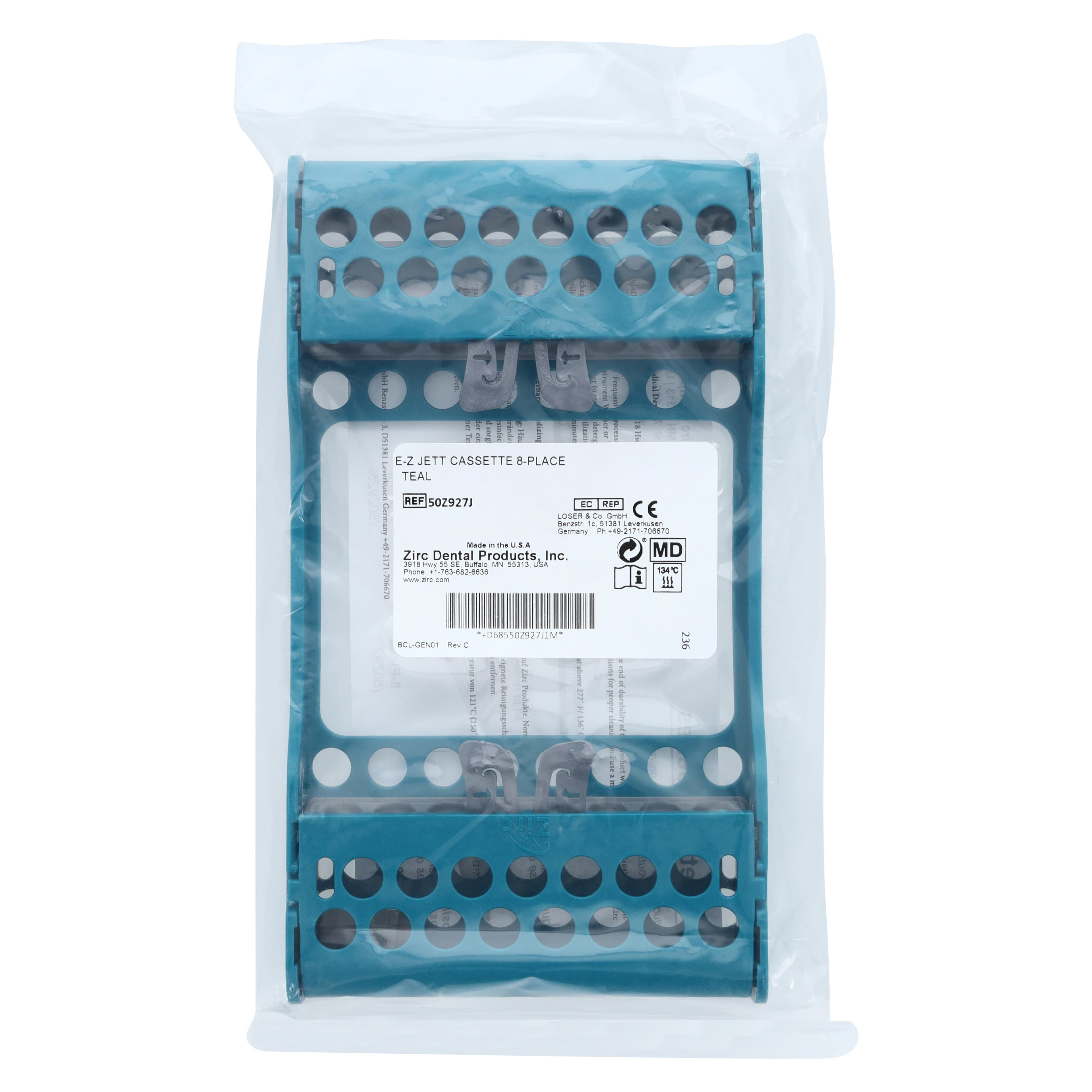 Zirc E-Z Jett® Cassette, 8-Place, Teal, 50Z927-J thumbnail 6