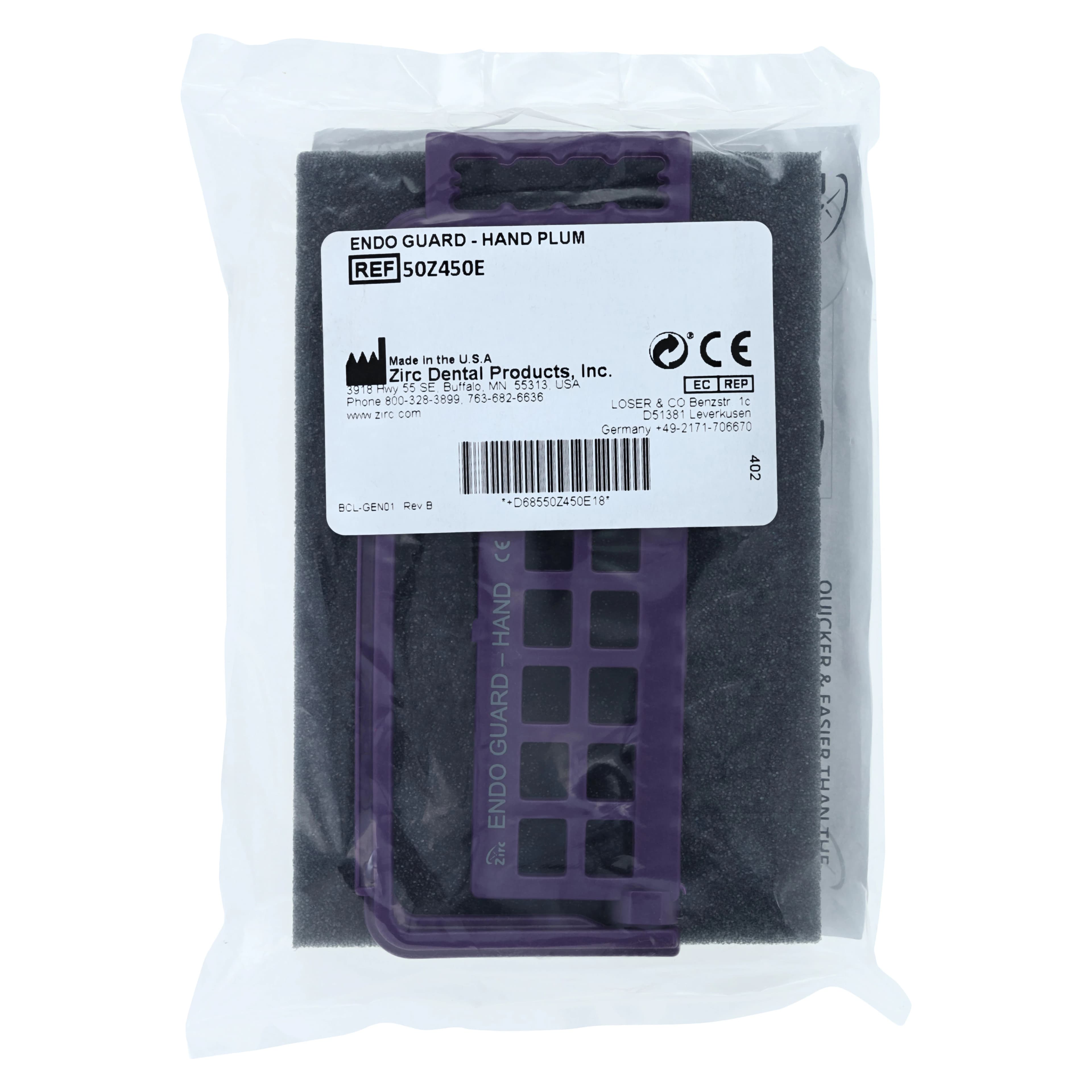 Zirc Steri-Endo Guard Hand Organizer, Plum, Holds 16 Hand Files/Reamers, 5-3/8" x 3/8" x 2-3/16", 50Z450-E - Plum Steri-Endo Guard Hand - Image 1