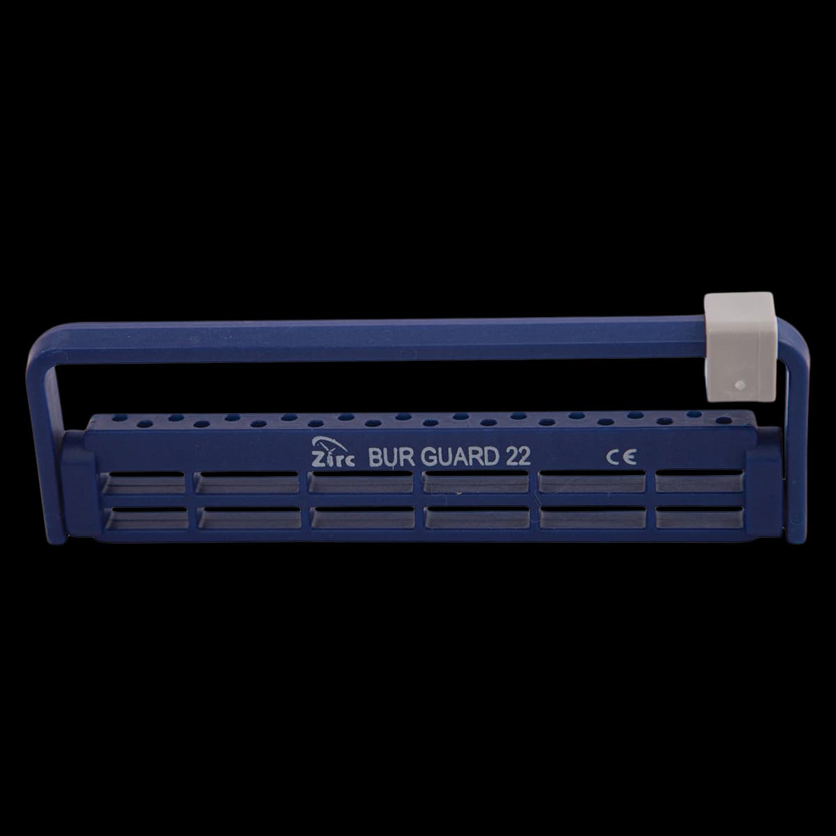 Zirc Steri-Bur Guard 22-Hole Bur Block, Midnight Blue, 50Z410T - Midnight Blue 22-Hole Steri-Bur Guard - Image 1