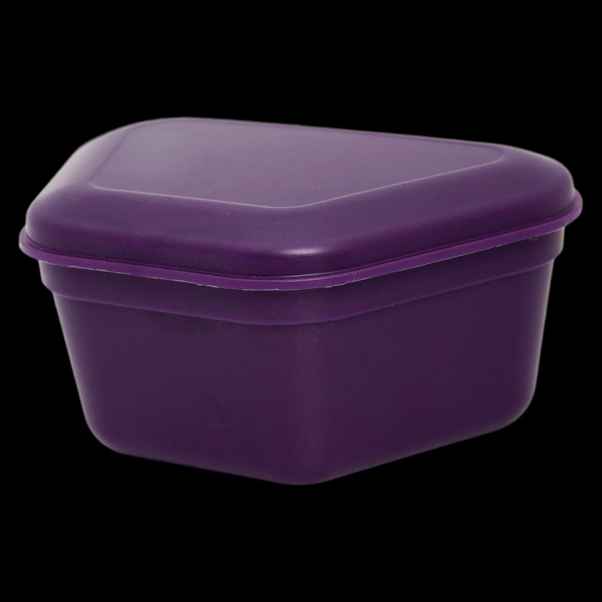 Zirc Denture Box, Plum, One-Piece with Locking Mechanism, 12/Pk - Plum Denture Box Pack of 12 - Image 1