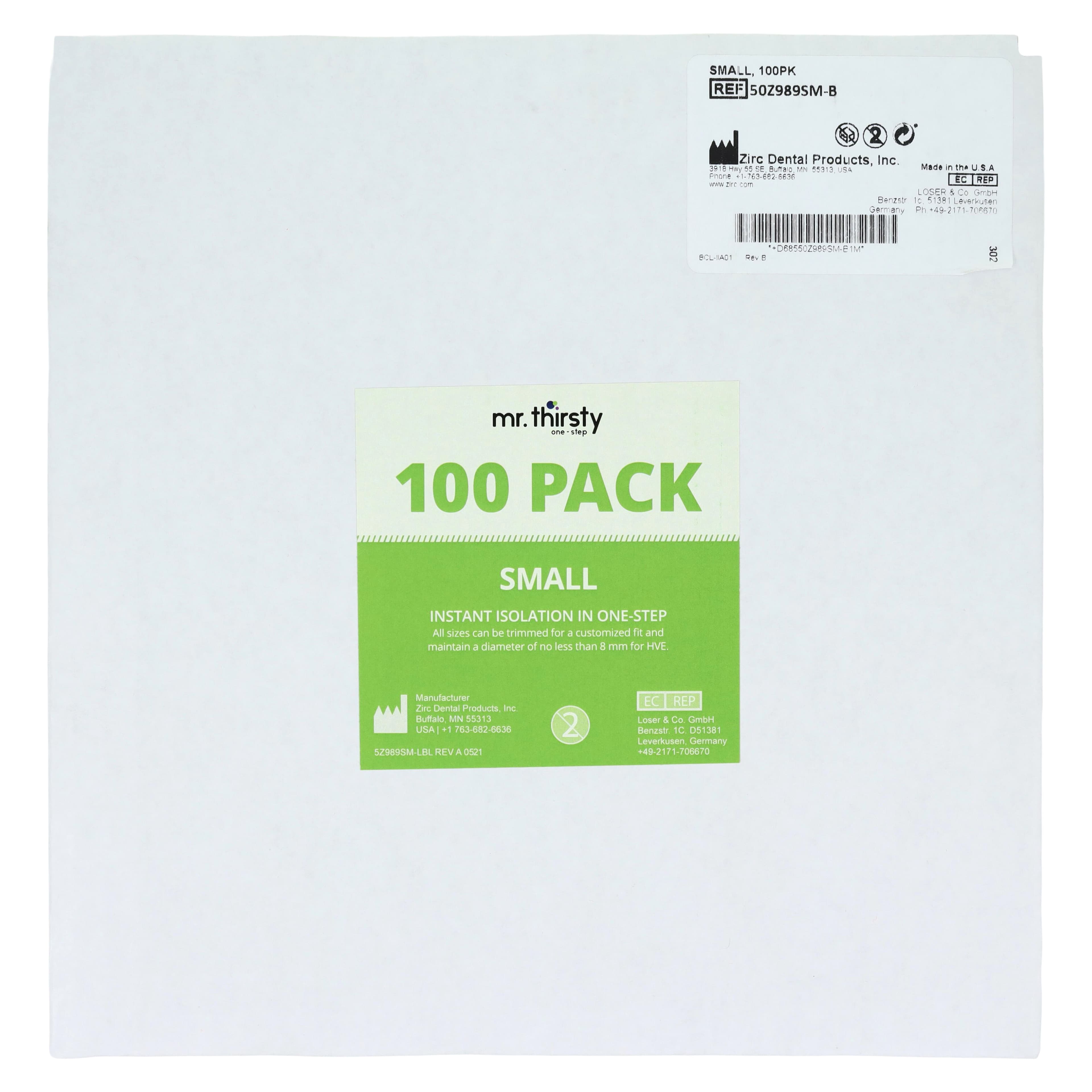 Zirc Mr. Thirsty One-Step Isolation Device, Small, Green, 100/Pk, 50Z989SM-B thumbnail 3