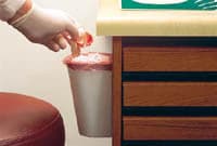 Zirc Handi-Hopper Chairside Waste Receptacle, Beige, 7" x 4" x 6-3/8", with Slotted Mounting Bracket, 20Z404-G - Beige Handi Hopper - Image 1