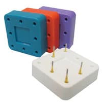 Zirc 8-Hole Magnetic Bur Block, Blue, Fits FG/RA/HP Burs, Autoclavable, 50Z400B - Blue 8-Hole Magnetic Bur Block - Image 1