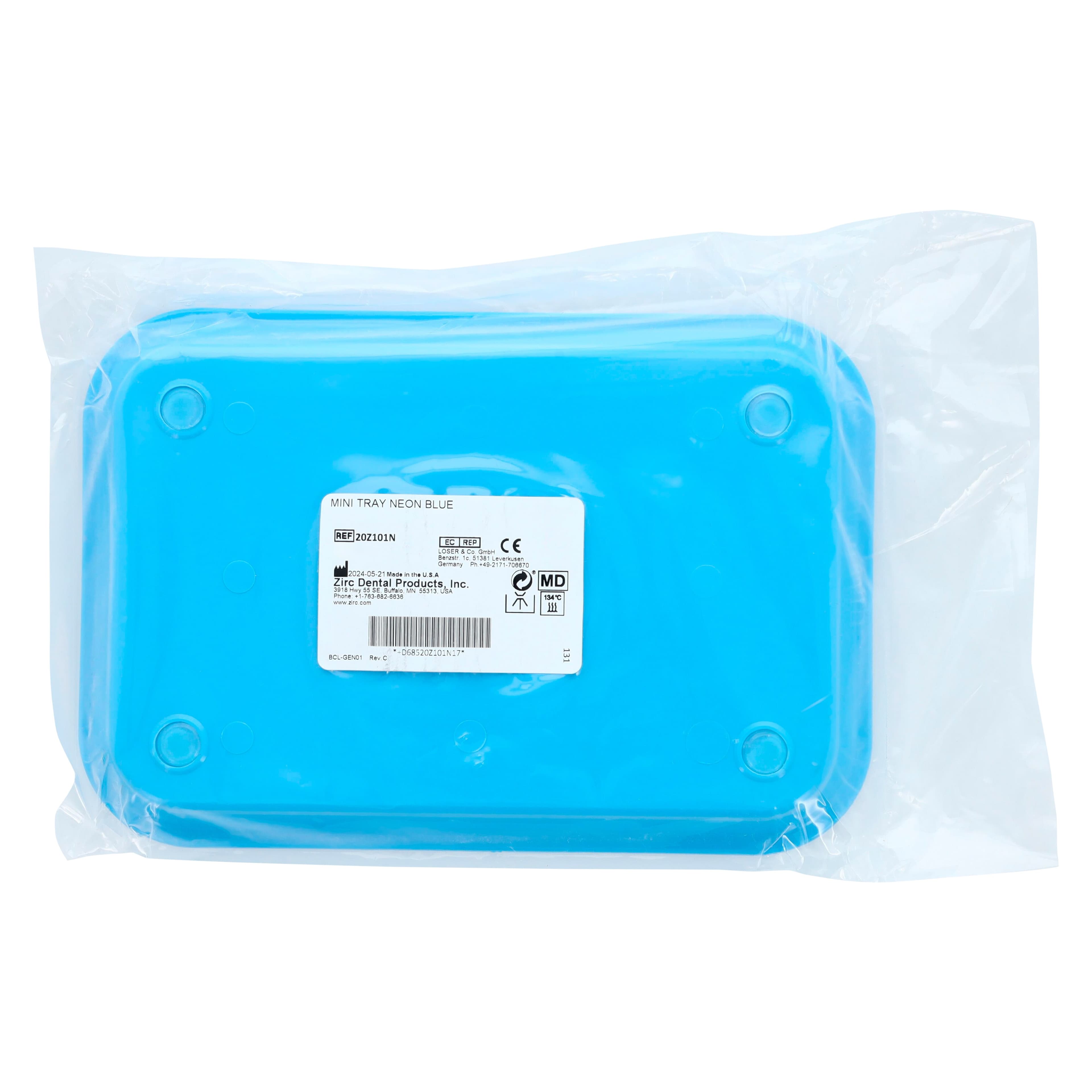 Zirc Mini Flat Set-Up Tray, Neon Blue, 9-3/8" x 6-3/8" x 7/8", F-Size, 20Z101N thumbnail 2