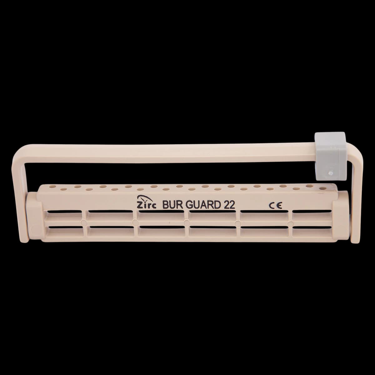 Zirc Steri-Bur Guard 22-Hole Bur Holder, Beige, Fits FG/RA/HP Burs, Adjustable Height, Autoclavable, 50Z410-G - Beige 22-Hole Steri-Bur Guard - Image 1