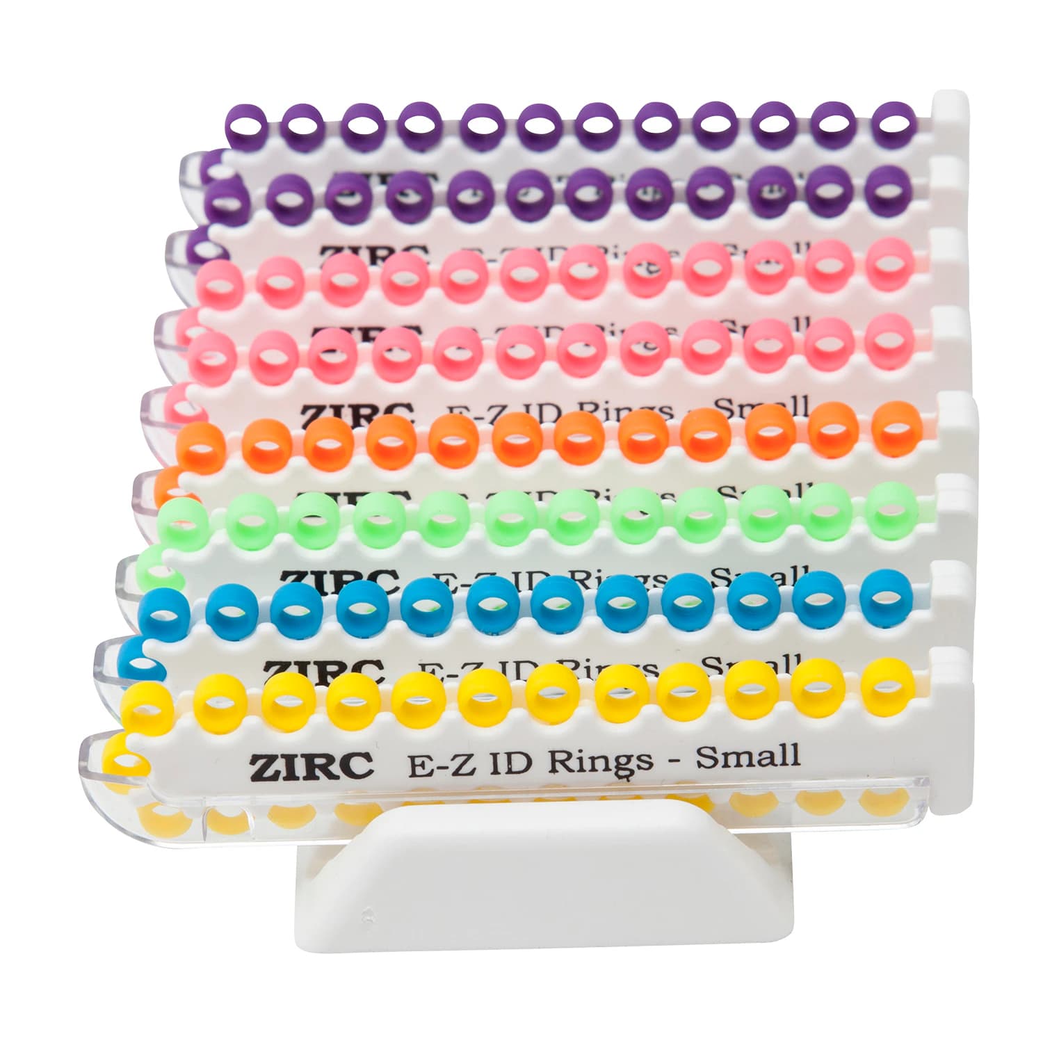 Zirc E-Z ID Instrument Rings, Small 1/8" Assorted Neon, 200/Pk, 70Z110 - Small Rings Neon System - Image 1