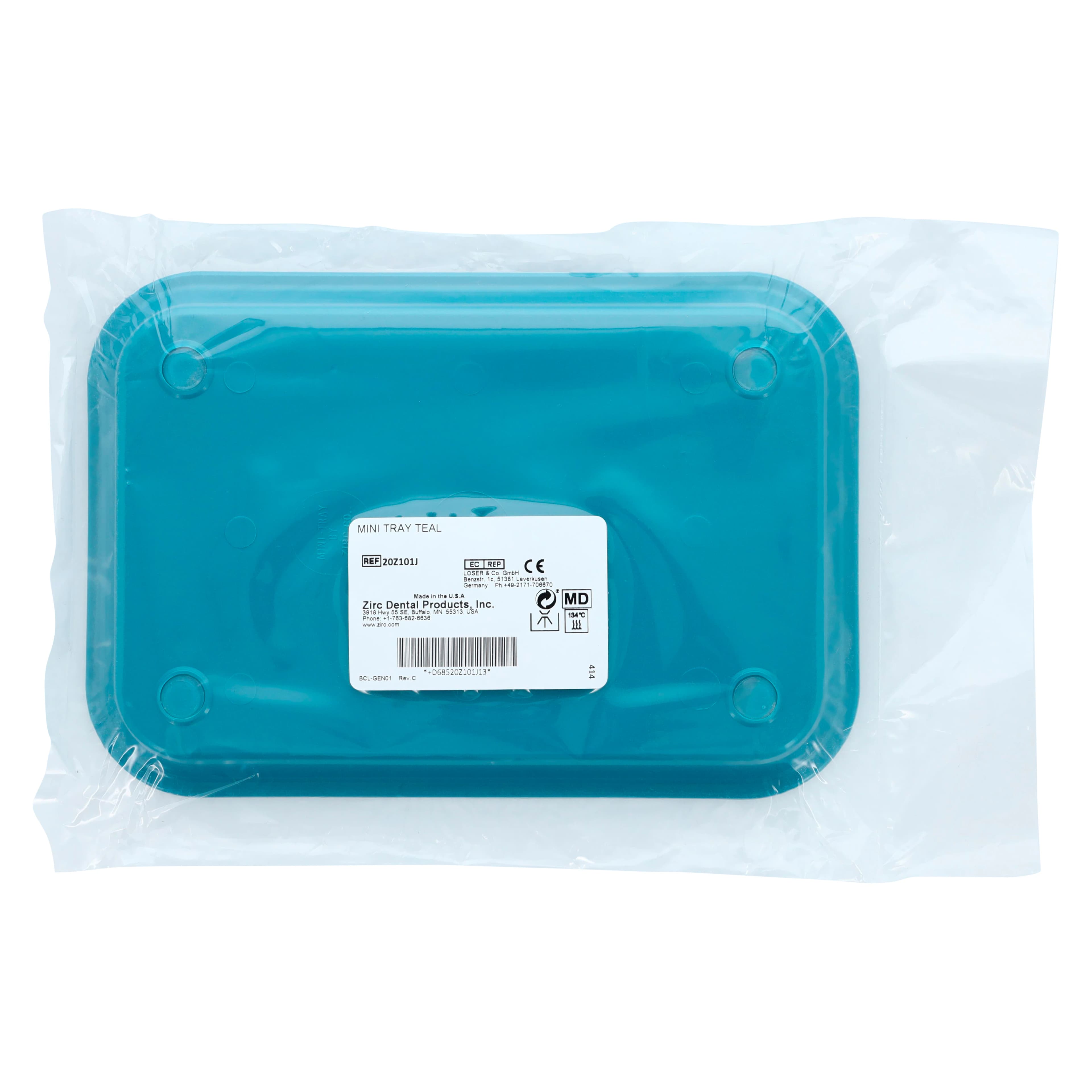 Zirc Mini Tray, Plastic, Teal, F-Size, 9-3/8" x 6-3/8" x 7/8", 20Z101-J thumbnail 2