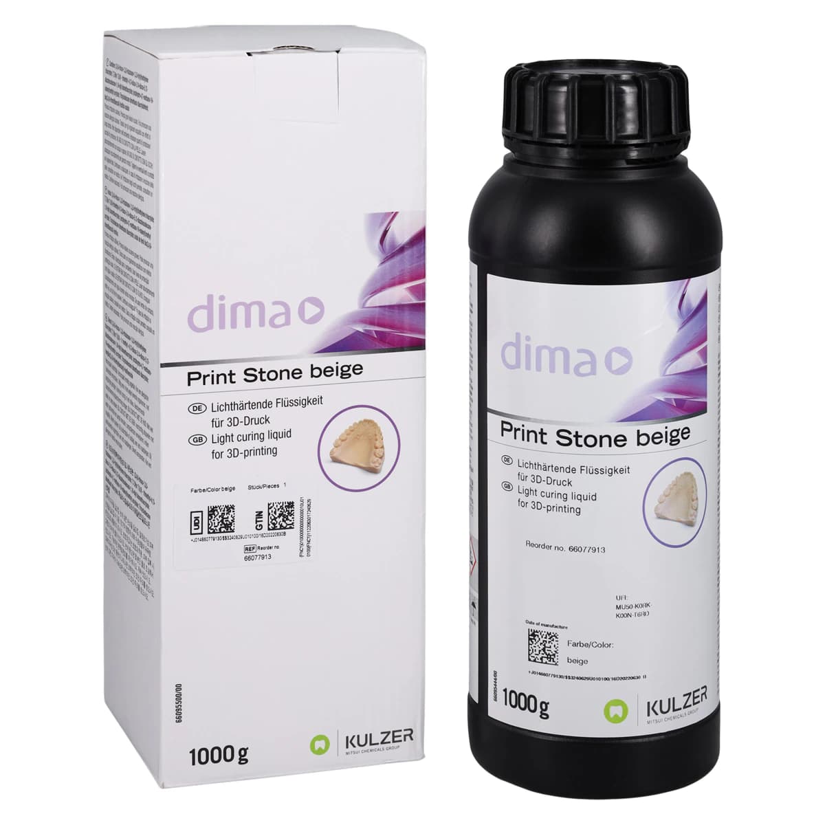 dima Print Stone Beige 3D Printing Resin, 1000g Bottle, 1/Pk, 66077913 thumbnail 2