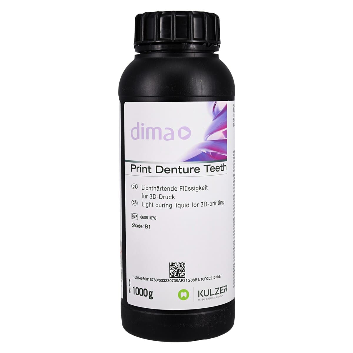 Kulzer dima Print Denture Teeth 3D Printing Resin, Shade B1, 1 Each, 66081678 thumbnail 2