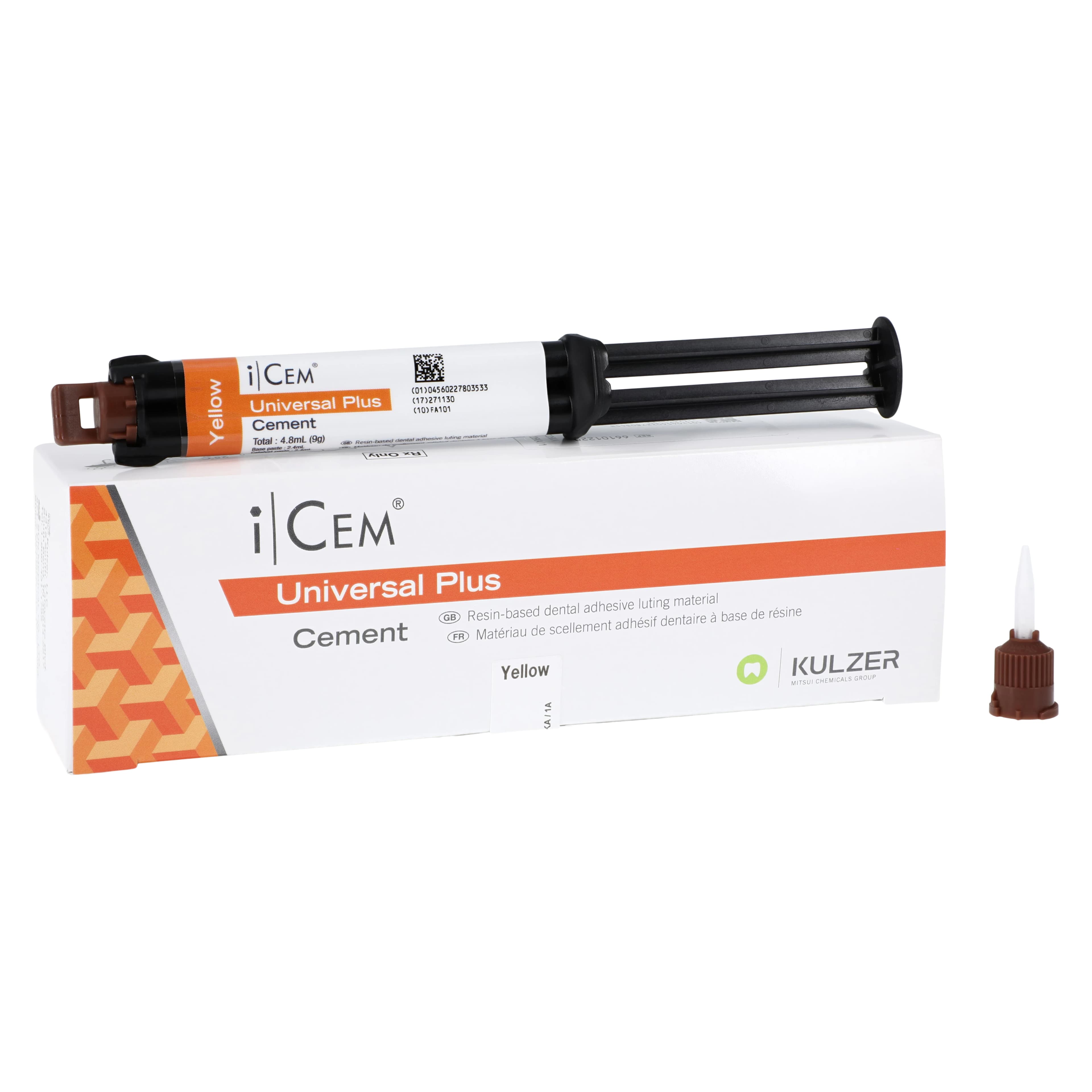 iCEM Universal Plus Resin Cement Syringe Refill, Yellow, 9 g, 1/Pkg, 66101220 - iCEM Universal Plus Syringe - Image 1