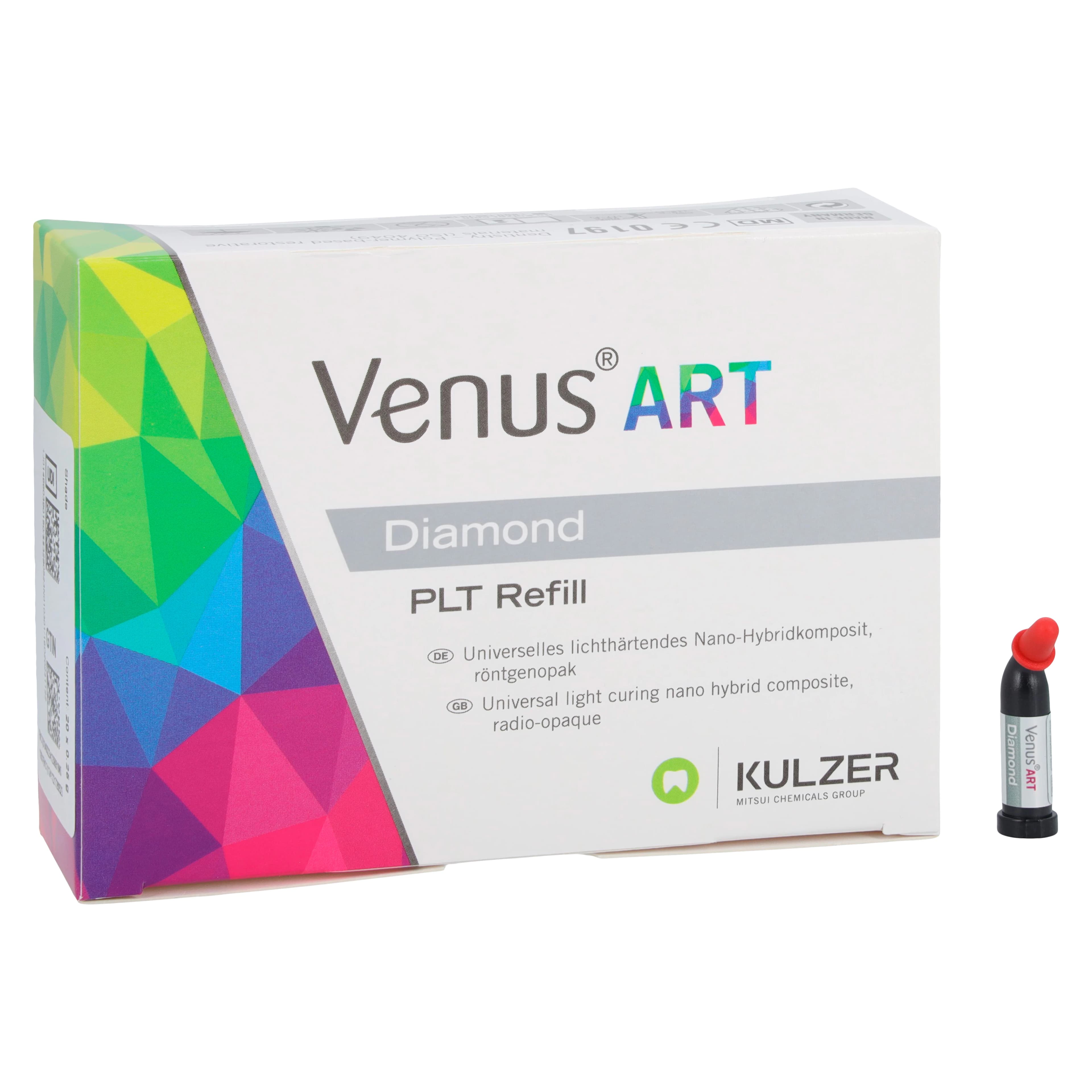 Venus Diamond Nanohybrid Universal Composite, PLT Refill, Shade C2, 0.25 g, 20/Pk, 66039018 - Venus Diamond PLT C2 0.25gm Refill (20) - Image 1